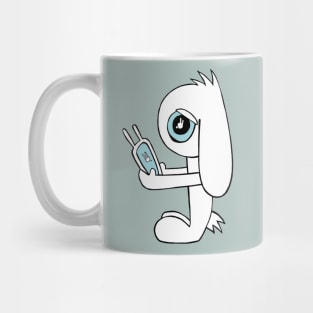 Tech Addict Lop Bunny with Ear Mobile Phone Mug